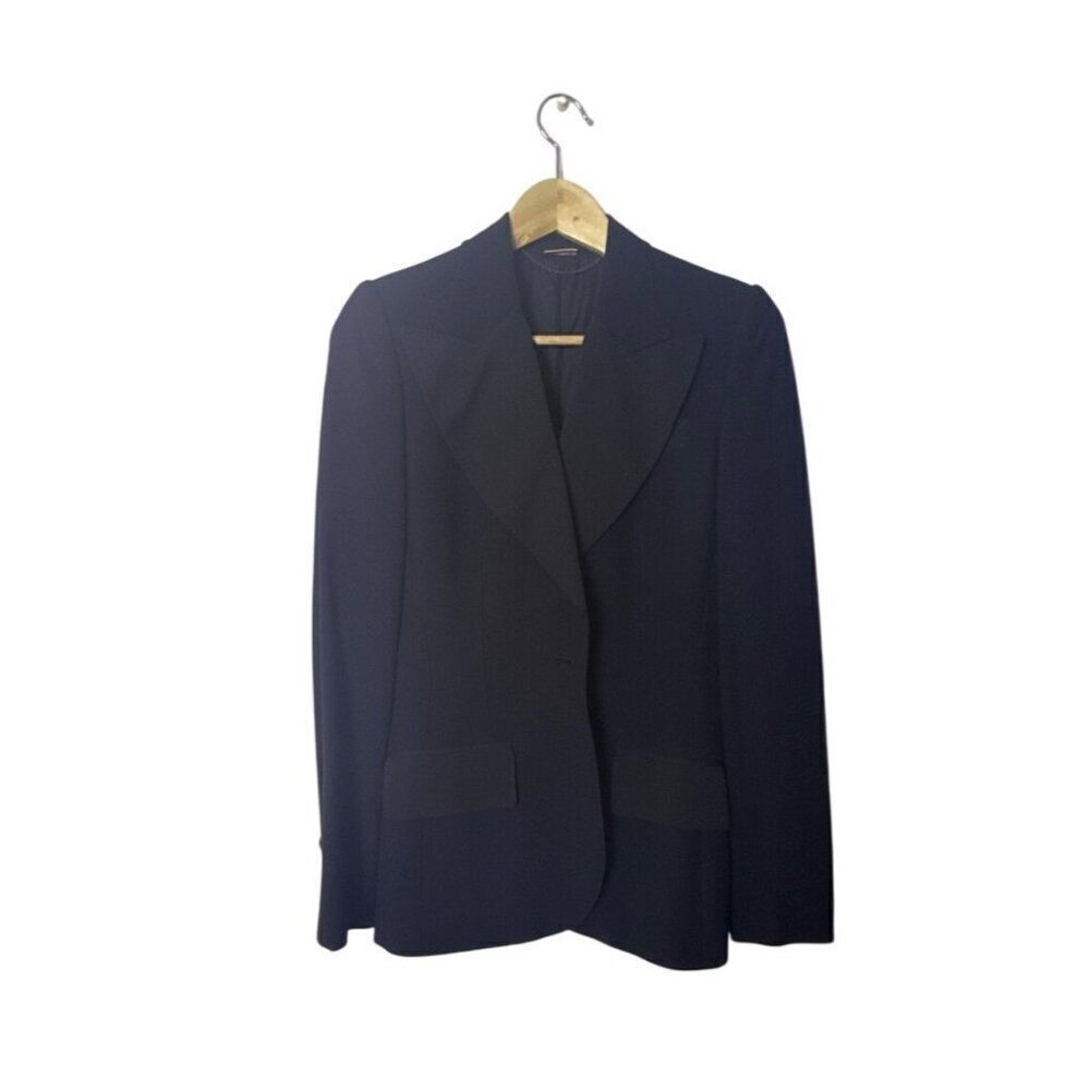 Stella McCartney Womens Black Tailored Blazer 98% Wool Blend Size 38